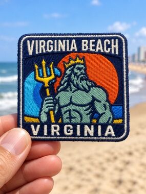 Virginia Beach Patch – 3 Inch Embroidered Iron-On Virginia Souvenir